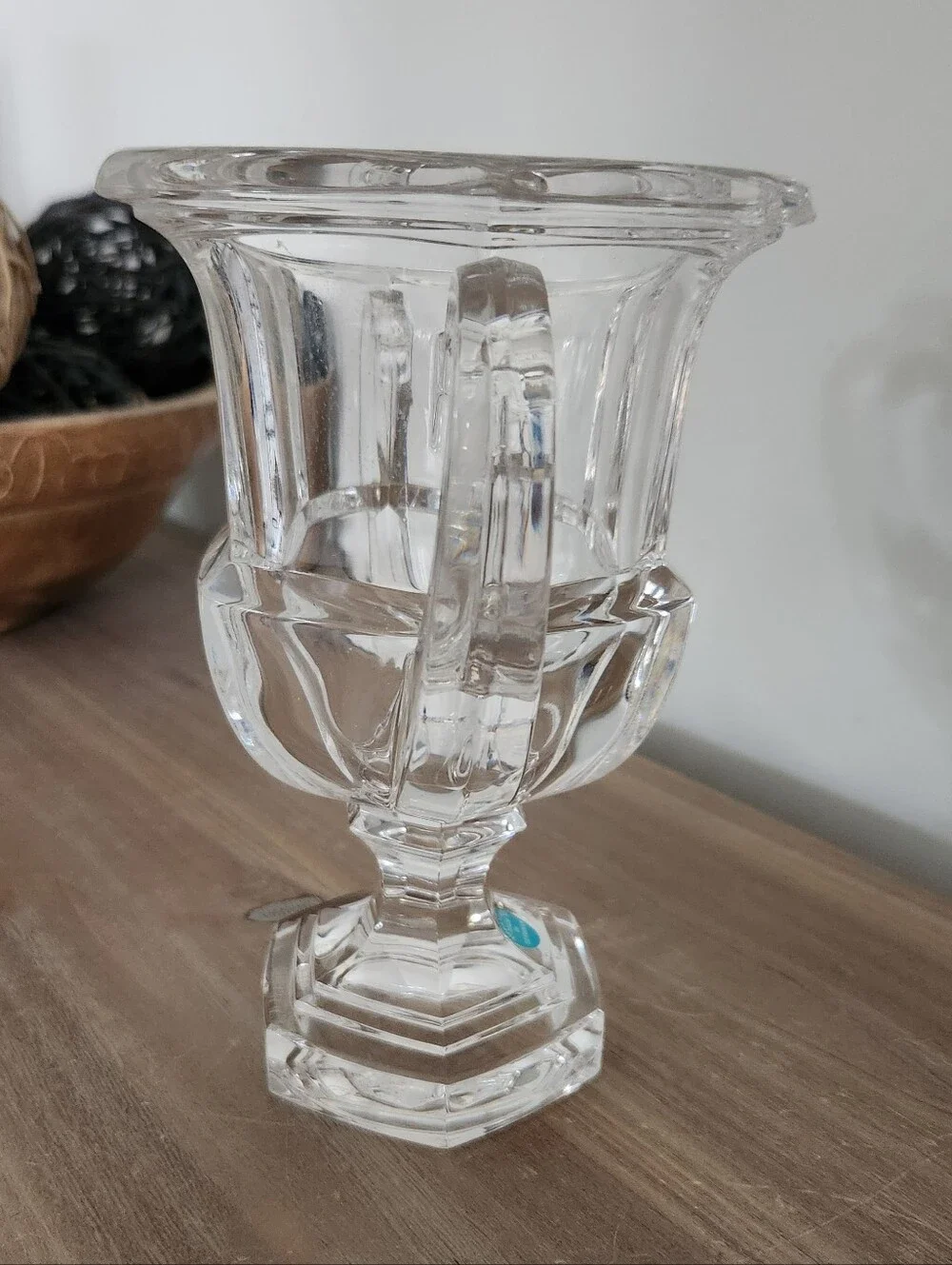 Tiffany & Co Crystal Loving Cup Trophy Vase Double Heart Handles 7” Decor Home